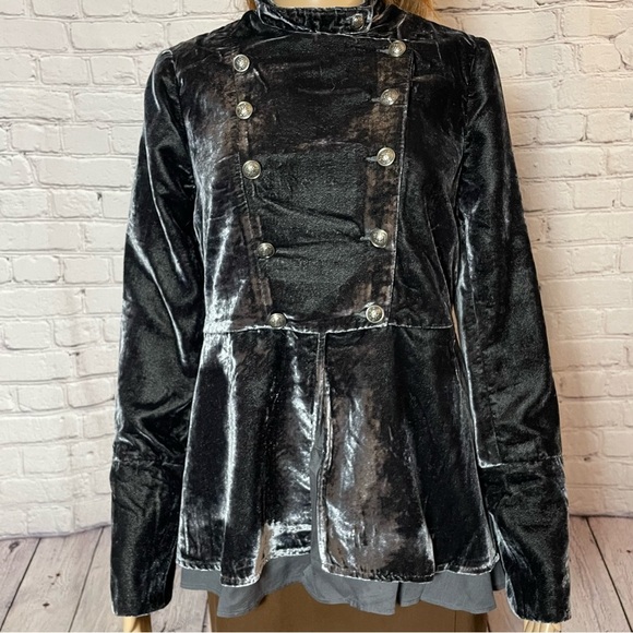 NWT New $228 Free People Velvet Faye Ebony Jacket Size XS - Picture 4 of 14